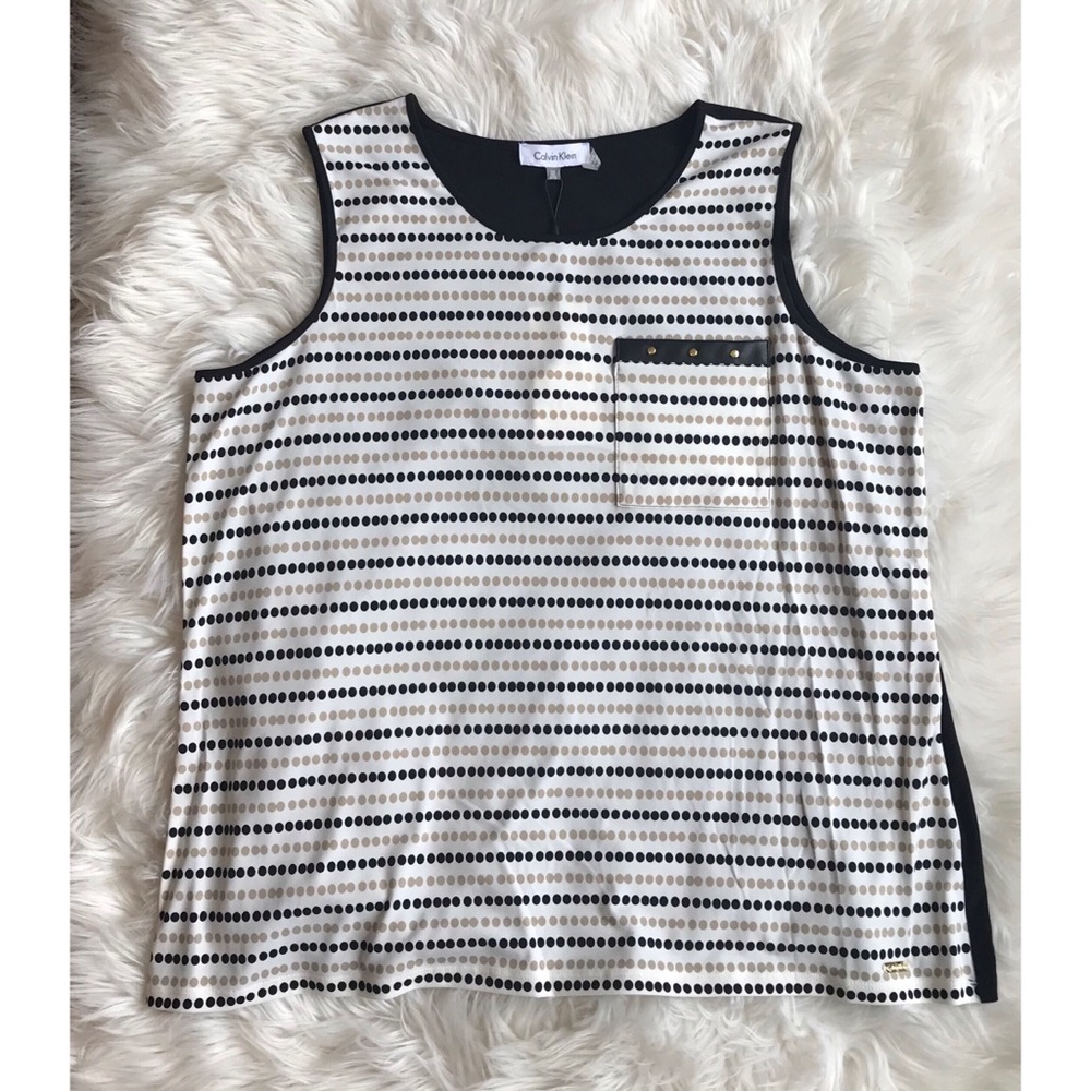 NWT Calvin Klein Plus Size Dress Tank Dot Print
